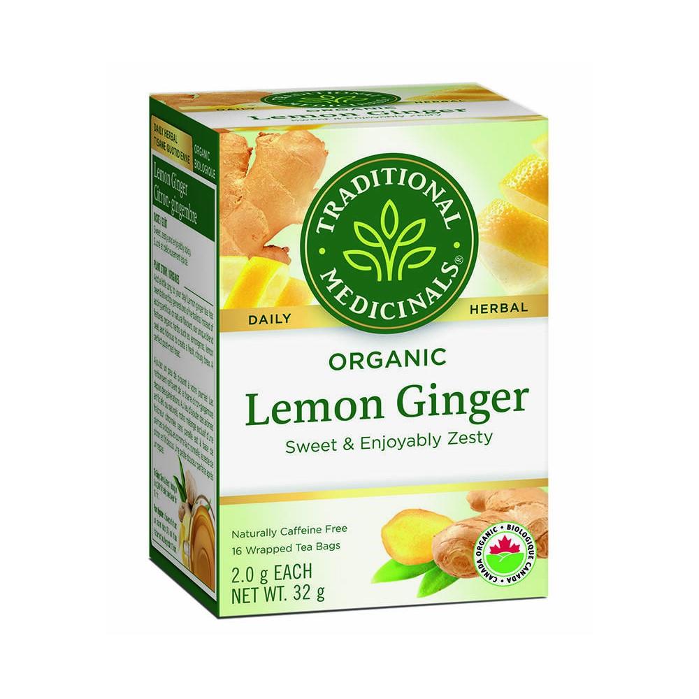 TRADITIONAL MEDICINALS TEA LEMON GINGER - 16 TEA BAGS