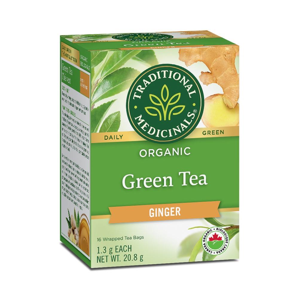TRADITIONAL MEDICINALS TEA GINGER GREEN - 16 TEA BAGS