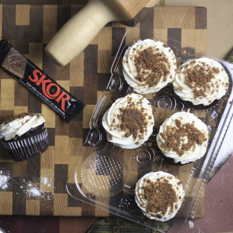 TOTALLY GLUTEN FREE SKOR BAR CUPCAKES - 6 PACK