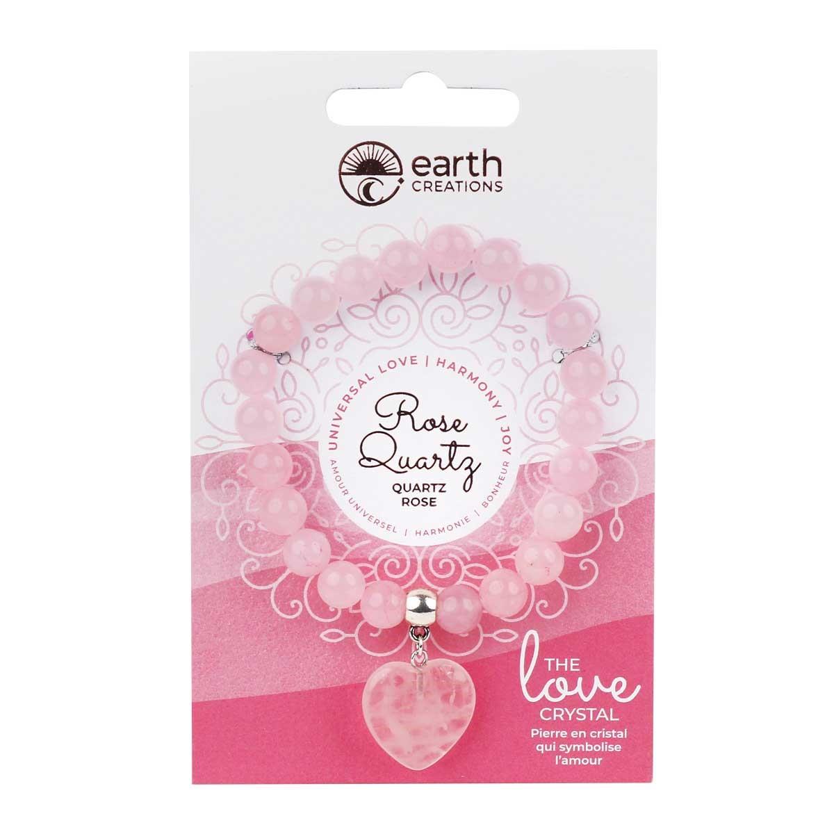 EARCRE BRACELET ROSE QUARTZ HEART