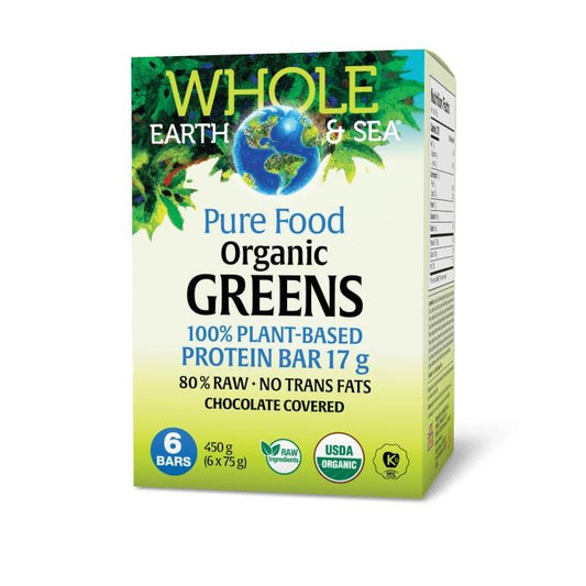 WHOLE EARTH & SEA PURE FOOD PLANT-BASED PROTEIN BAR - 6 BARS
