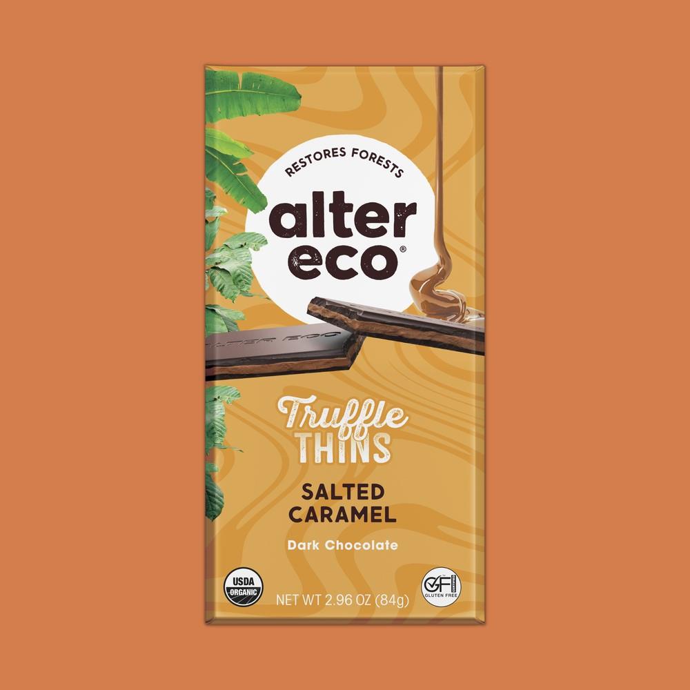 DARK CHOCOLATE TRUFFLE THINS - SALTED CARAMEL / 84g