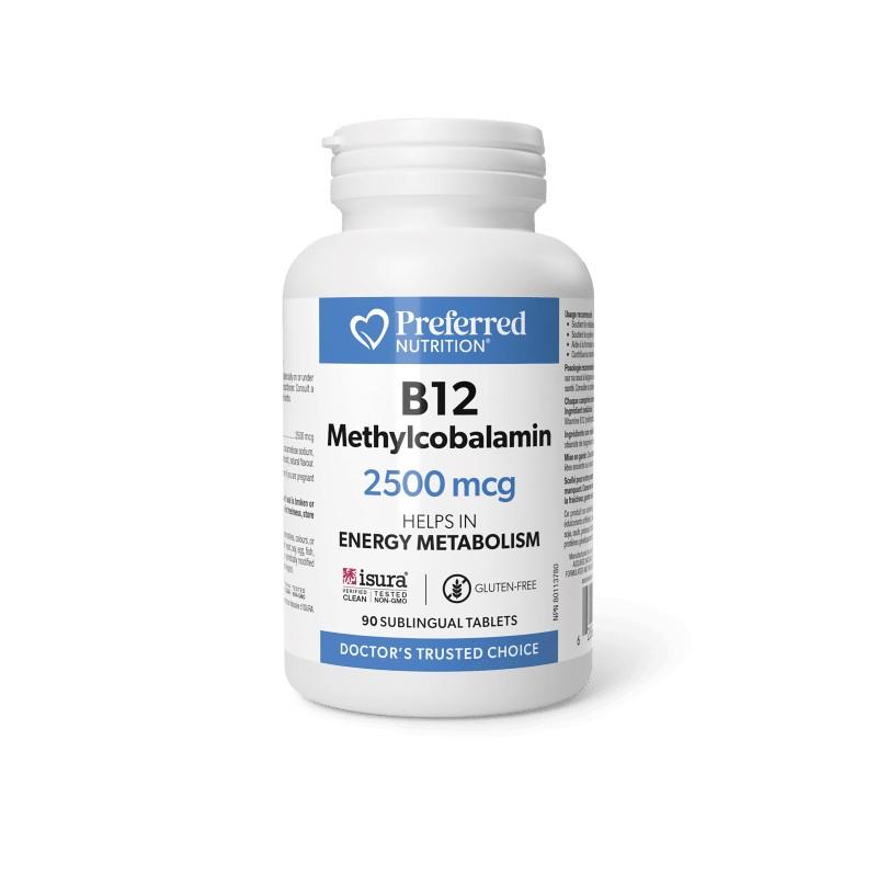 PREFERRED NUTRITION B12 METHYLCOBALAMIN - 2500mcg / 90 TABS
