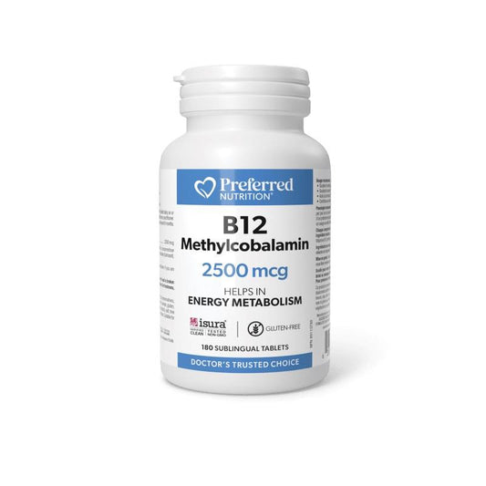 PREFERRED NUTRITION B12 METHYLCOBALAMIN - 2500mcg / 180 TABS