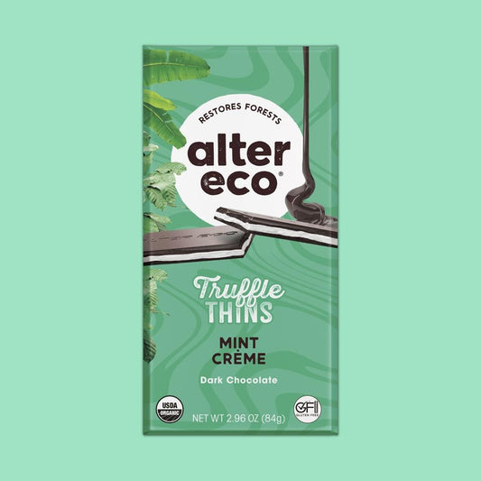 DARK CHOCOLATE TRUFFLE THINS - MINT / 84g