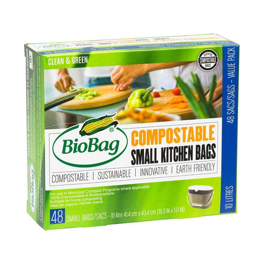 COMPOSTABLE SMALL KITCHEN BAGS - 48 BAGS / 41cm x 43cm