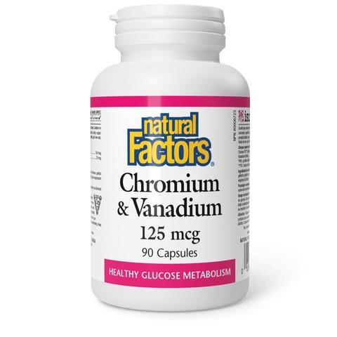 NATURAL FACTORS CHROMIUM & VANADIUM 125mcg / 90 CAPS