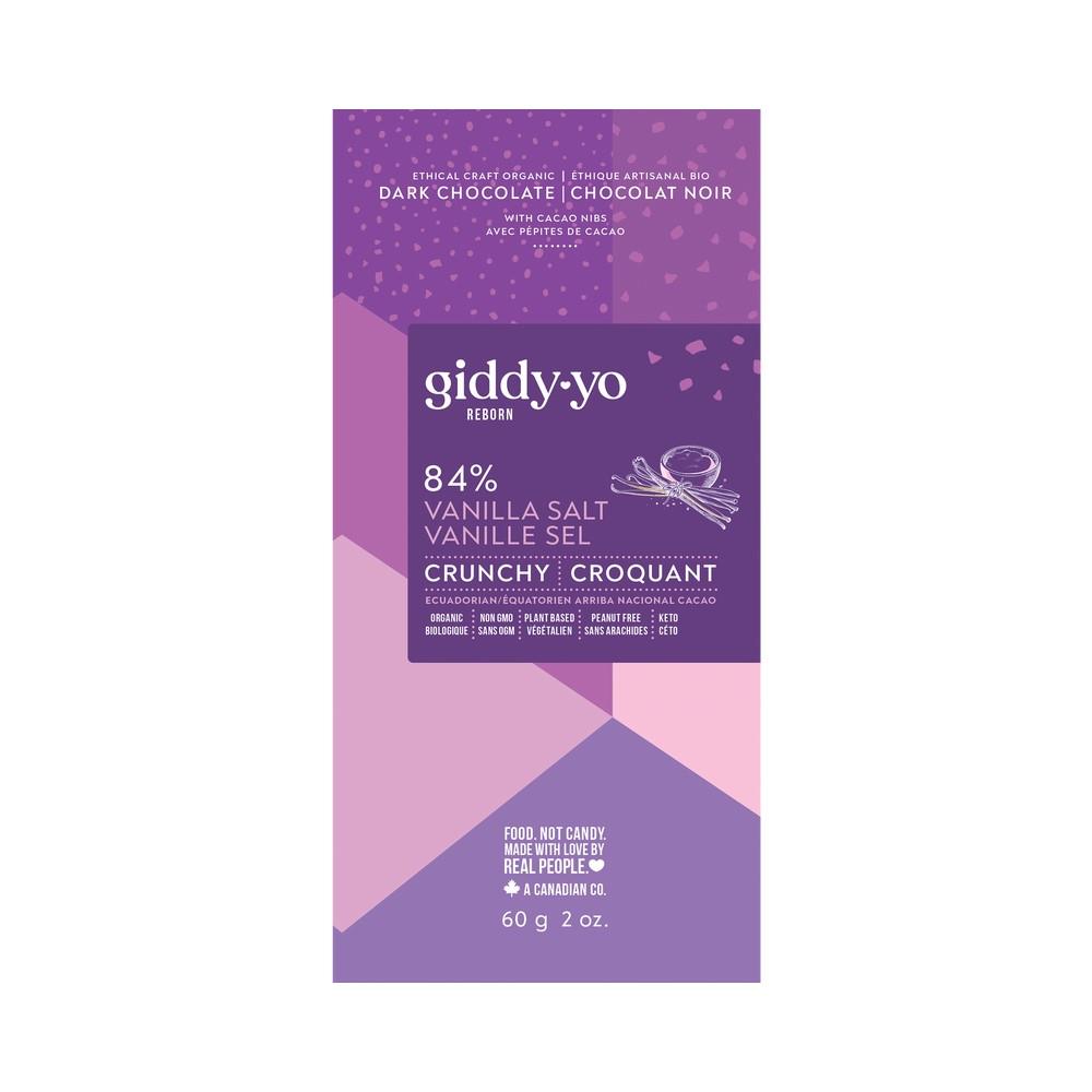 GIDDY YO DARK CHOC CRUNCHY VANILLA SALT - 84% / 60g