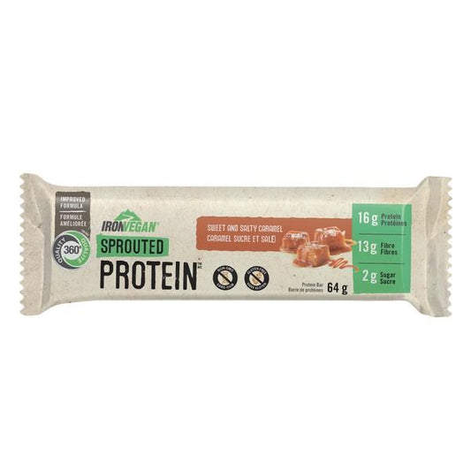 IRON VEGAN SPROUTED PROTEIN BAR - CARAMEL / 64g