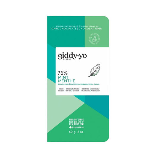 GIDDY YOYO RAW CHOC BAR MINT