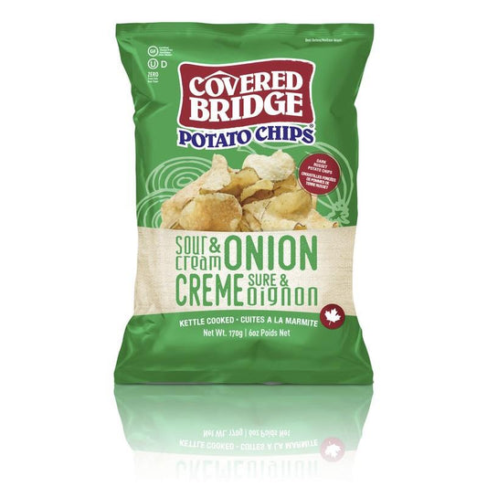 COVERED BRIDGE CHIPS SOUR CREAM & ONION - 170g
