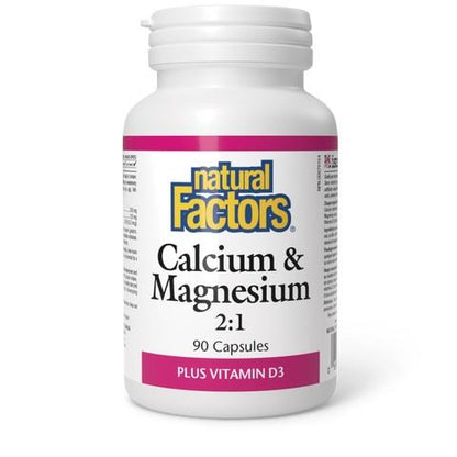 NATURAL FACTORS CALCIUM & MAGNESIUM w D3 2:1 90 CAPS