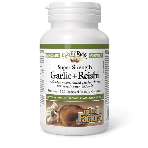 NATURAL FACTORS GARLIC + REISHI 300mg 120 CAPS
