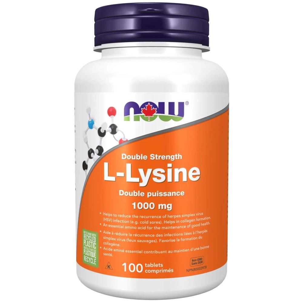 NOW L-LYSINE DOUBLE STRENGTH - 1000mg / 100 TABS
