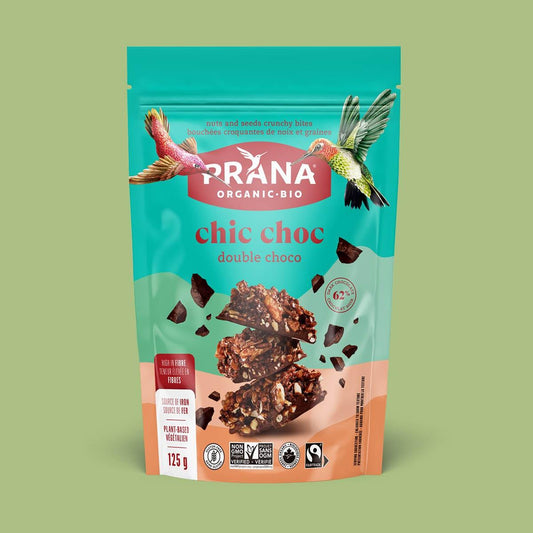PRANA CHIC CHOC DOUBLE CHOCOLATE BITES 125G