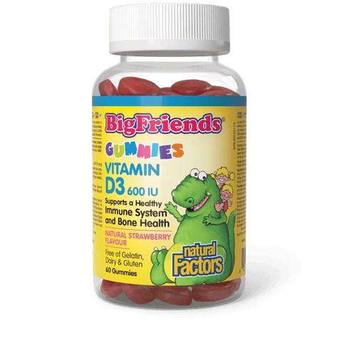 NATURAL FACTORS BIG FRIENDS VITAMIN D3 GUMMIES 600IU
