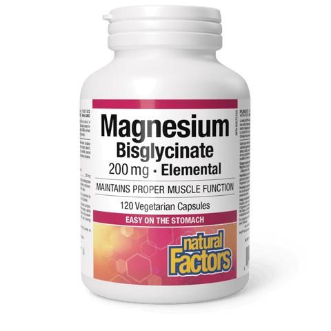 NATURAL FACTORS MAGNESIUM BISGLCINATE 200mg 120 VCAPS