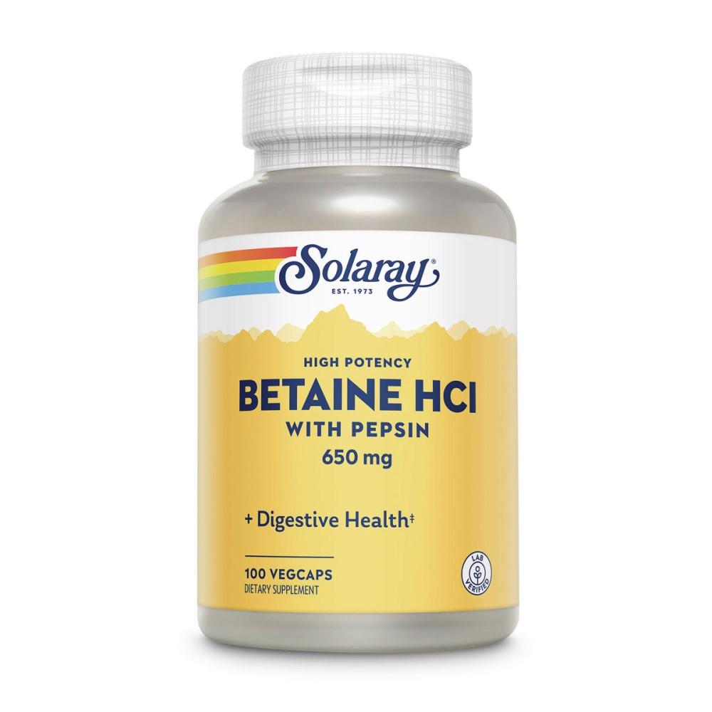 SOLARAY BETAINE W PEPSIN 650MG 100 VCAPS