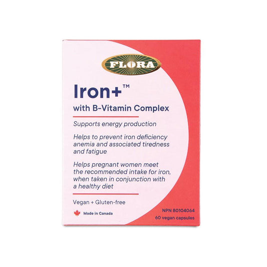 FLORA IRON + VITAMIN B COMPLEX 60 VEGAN CAPS