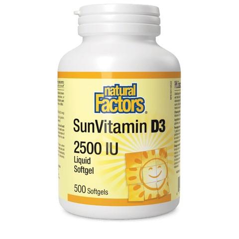 NATURAL FACTORS VITAMIN D3 2500 IU 500SGELS