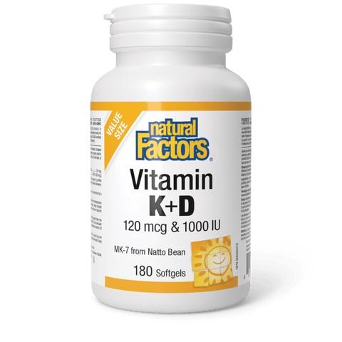 NF VITAMIN K&D 120MCG/1000IU BONUS / 180SGELS