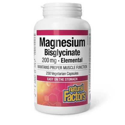 NATURAL FACTORS MAGNESIUM BISGLCINATE 200mg 250 VCAPS