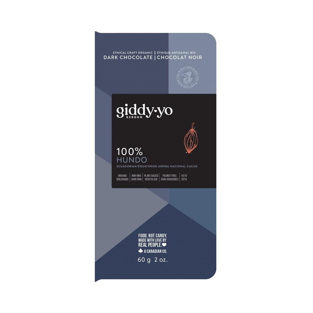 GIDDY YO RAW CHOC BAR HUNDO 62G