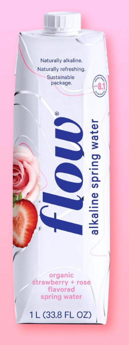 FLOW WATER STRAWBERRY + ROSE 1L