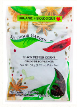 SPLENDOR G BLACK PEPPERCORNS 50G