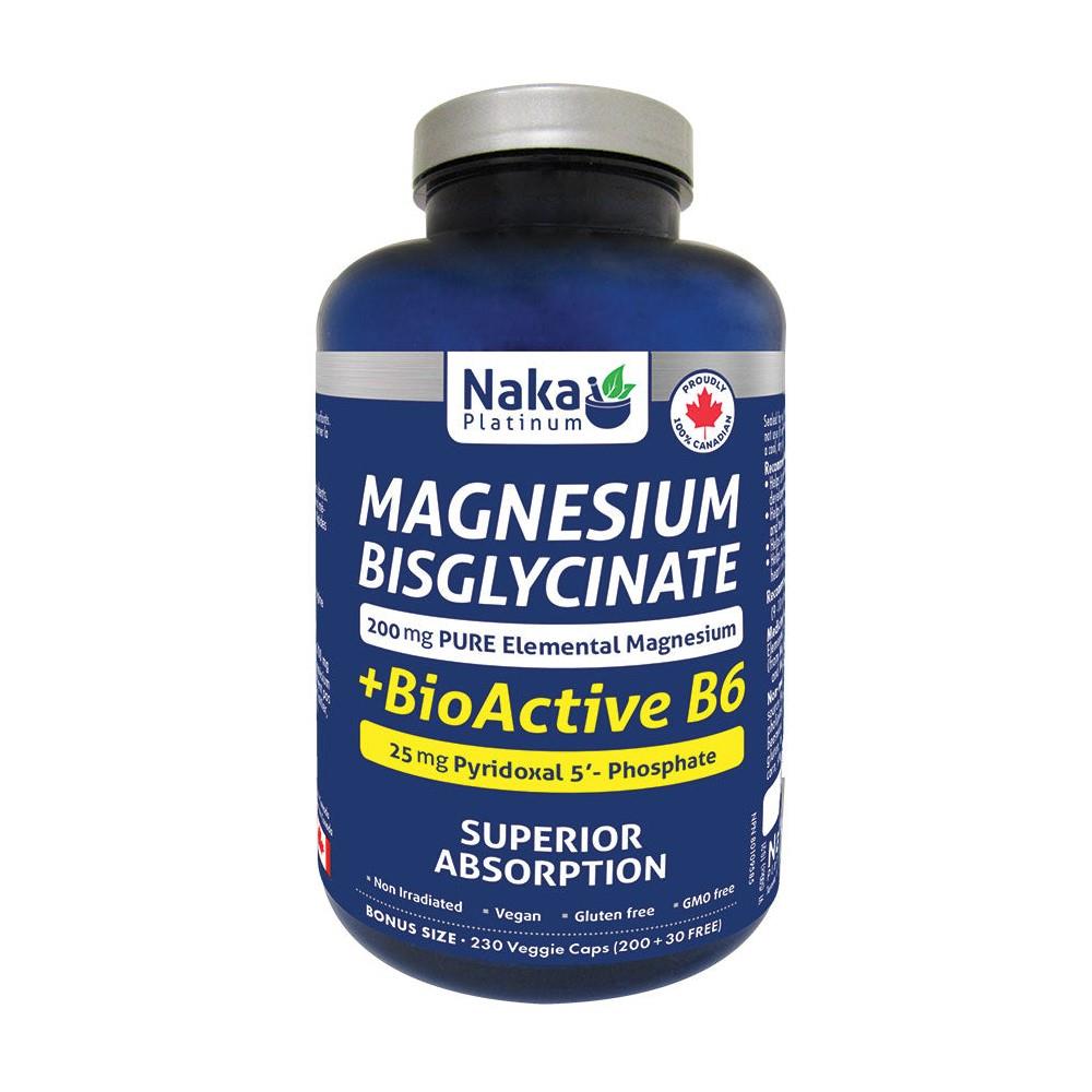 NAKA MAG BISGLYCINATE 200MG+B6 230 VCAPS