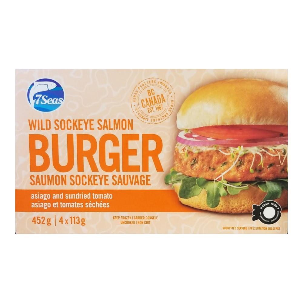 SALMON BURGER PATTIES - ASIAGO & SUNDRIED TOMATO / 4 x 113g