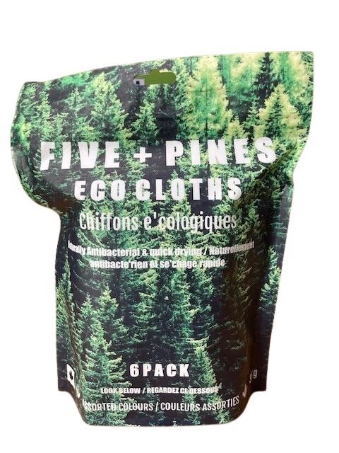 5 PINES ECO CLOTH 6 PACK ASSORTED COLOURS