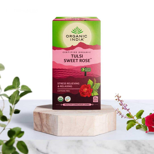 ORG INDIA TULSI SWEET ROSE 25 INFUSION BAGS