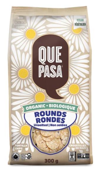 QUE PASA TORTILLA CHIPS ROUND UNSALTED / 300g