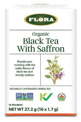 FLORA TEA BLACK w SAFFRON 16 TBAGS