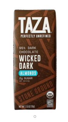 TAZA DARK CHOC BAR ALMOND 70g