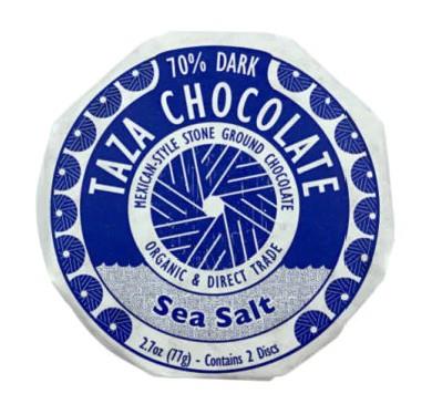 TAZA DARK CHOC DISC SEA SALT 77g