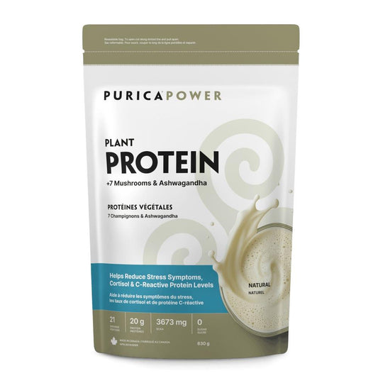 PLANT PROTEIN + MUSHROOMS & ASHWAGANDHA - NATURAL / 630g