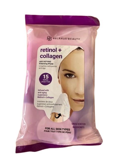 RELAXUS FACIAL WIPES RETINOL UNSCENTED / 15 WIPES