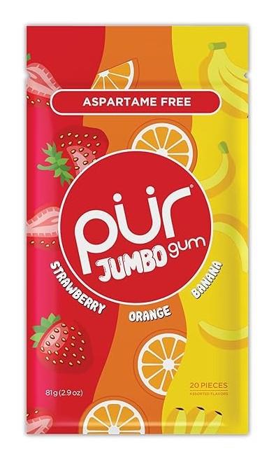 PUR GUM JUMBO STRAWB/ORANGE/BA 81g