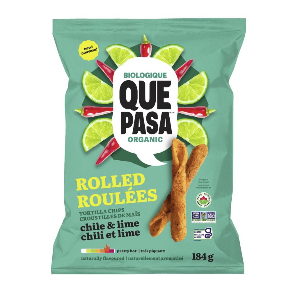 CORN TORTILLA CHIPS ROLLED - CHILE & LIME / 184g