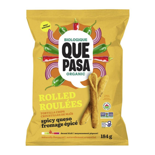 CORN TORTILLA CHIPS ROLLED - SPICY QUESO / 184g