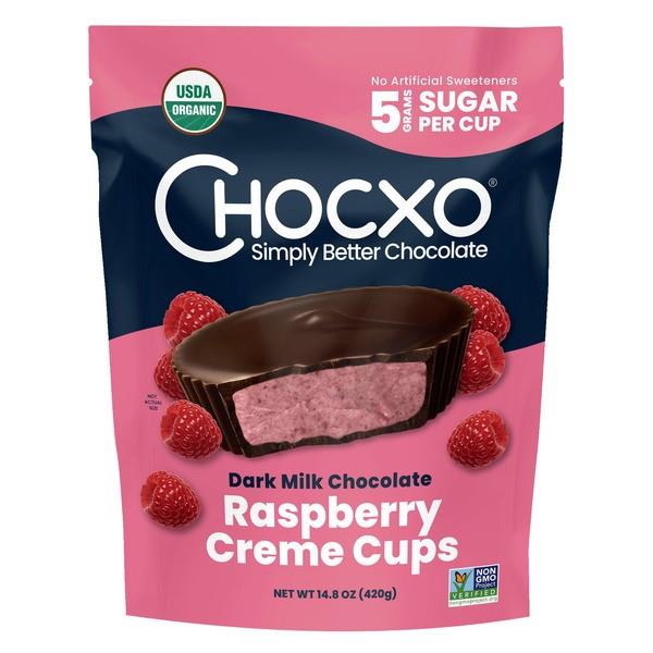 DARK MILK CHOCOLATE RASPBERRY CREME CUPS - 98g