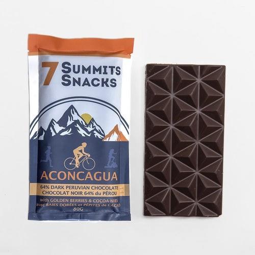 DARK CHOCOLATE BAR w GOLDEN BERRIES & CACAO NIBS - 64% / 80g