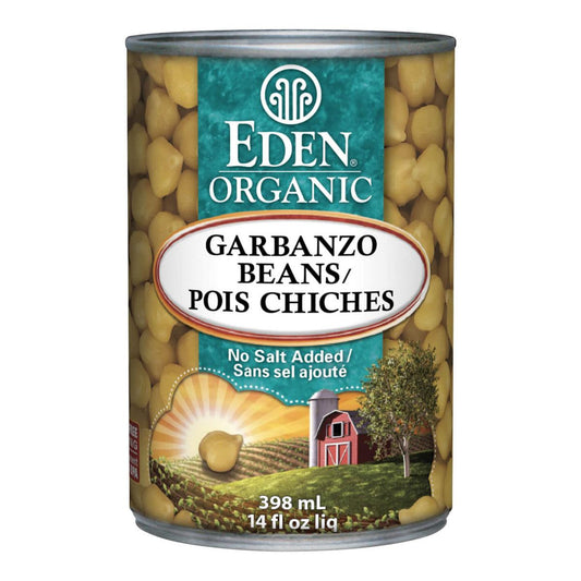 EDEN ORGANIC GARBANZO BEANS NO SALT, 398ML