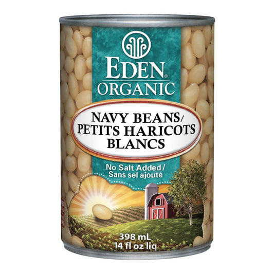 EDEN ORGANIC NAVY BEANS NO SALT, 398ML