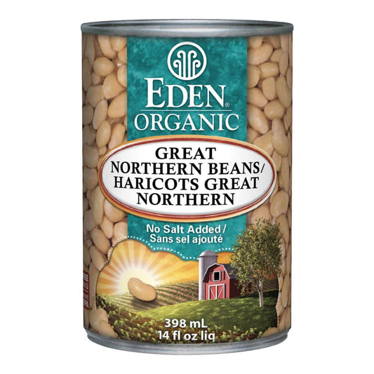 EDEN ORGANIC GREAT NORTHERN BEANS NO SALT, 398ML