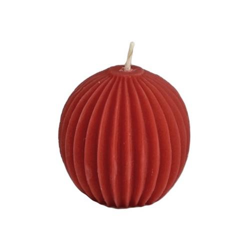 HONEY CANDLES BEESWAX CANDLE SPHERE - RED