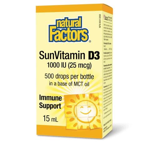 Vitamin D3 1000IU, 15ml (500 drops per bottle)