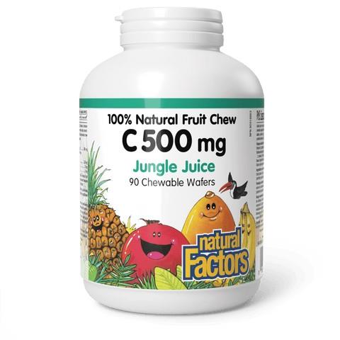 Vitamin C 100% Natural Fruit Chew (Jungle Juice Flavour), 500mg, 90 Chewables